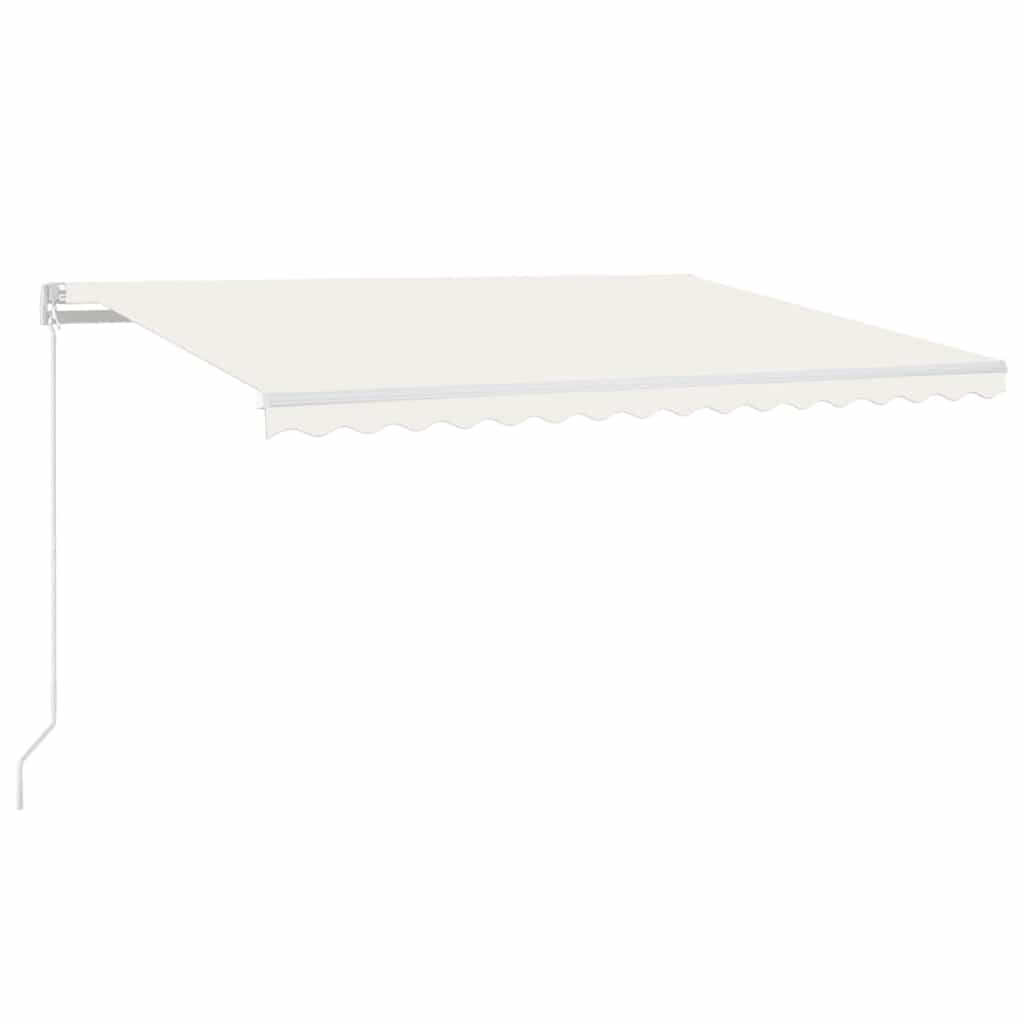 VidaXL Luifel handmatig uittrekbaar met LED 400x300 cm crèmekleurig