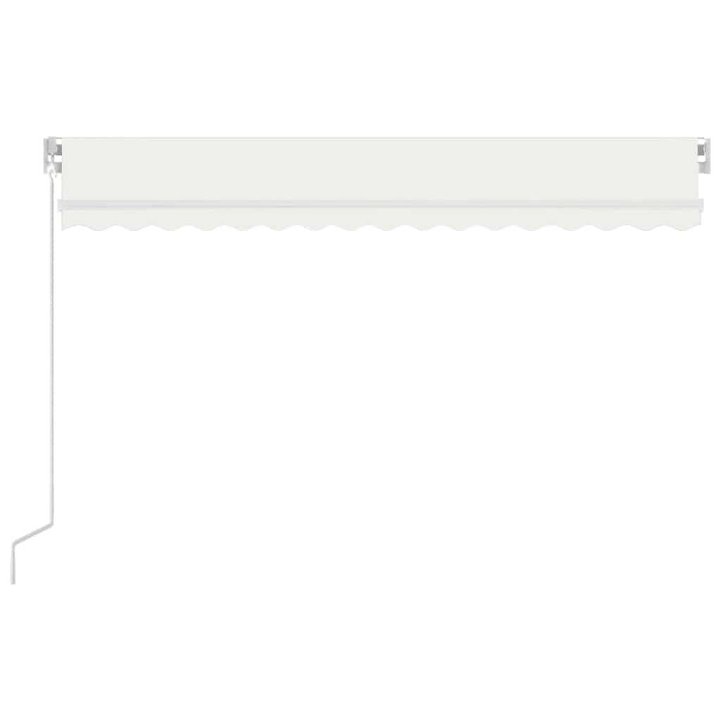 VidaXL Luifel handmatig uittrekbaar met LED 400x300 cm crèmekleurig