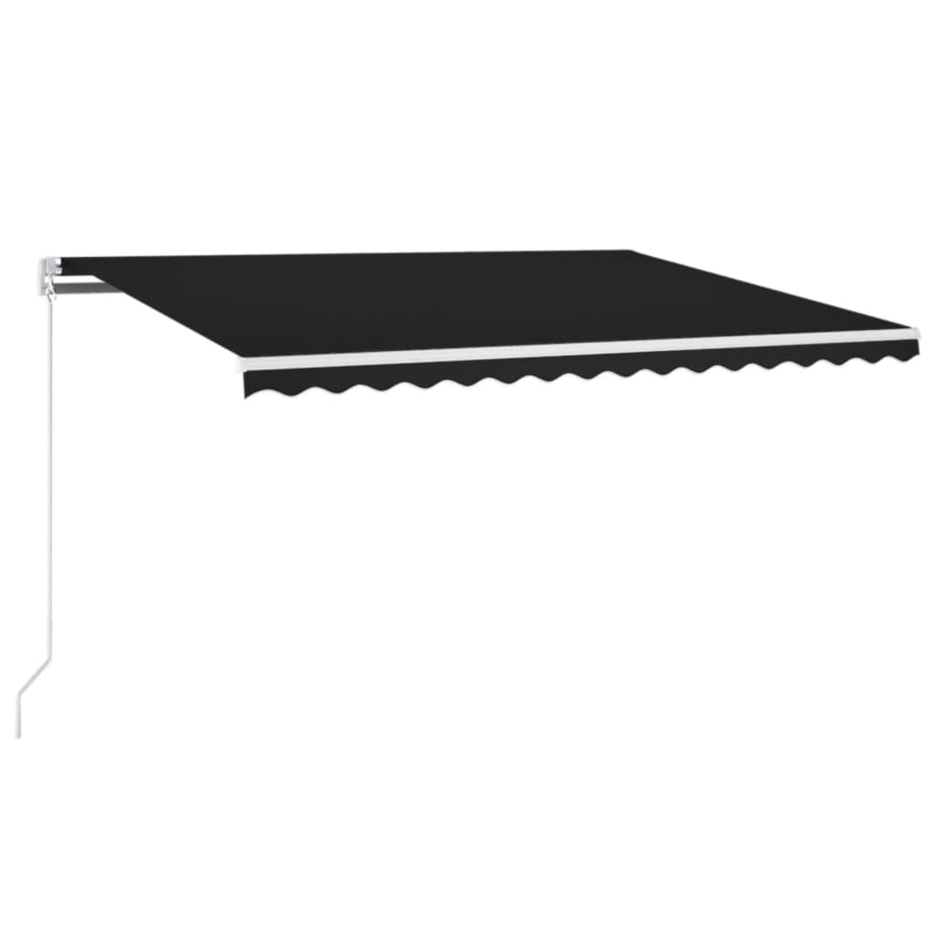 VidaXL Luifel handmatig uittrekbaar met LED 400x300 cm antracietkleur