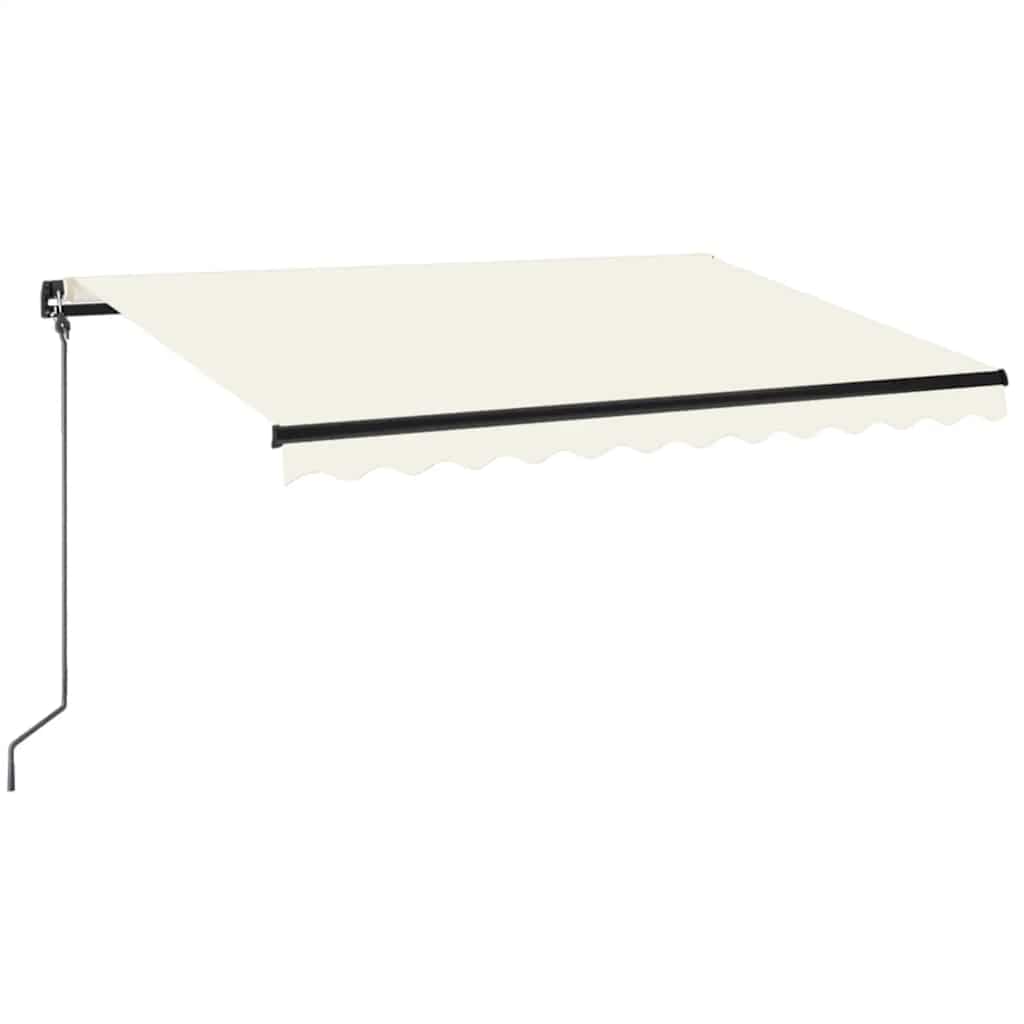 Vidaxl luifel handmatig uittrekbaar met led 350x250 cm crèmekleurig