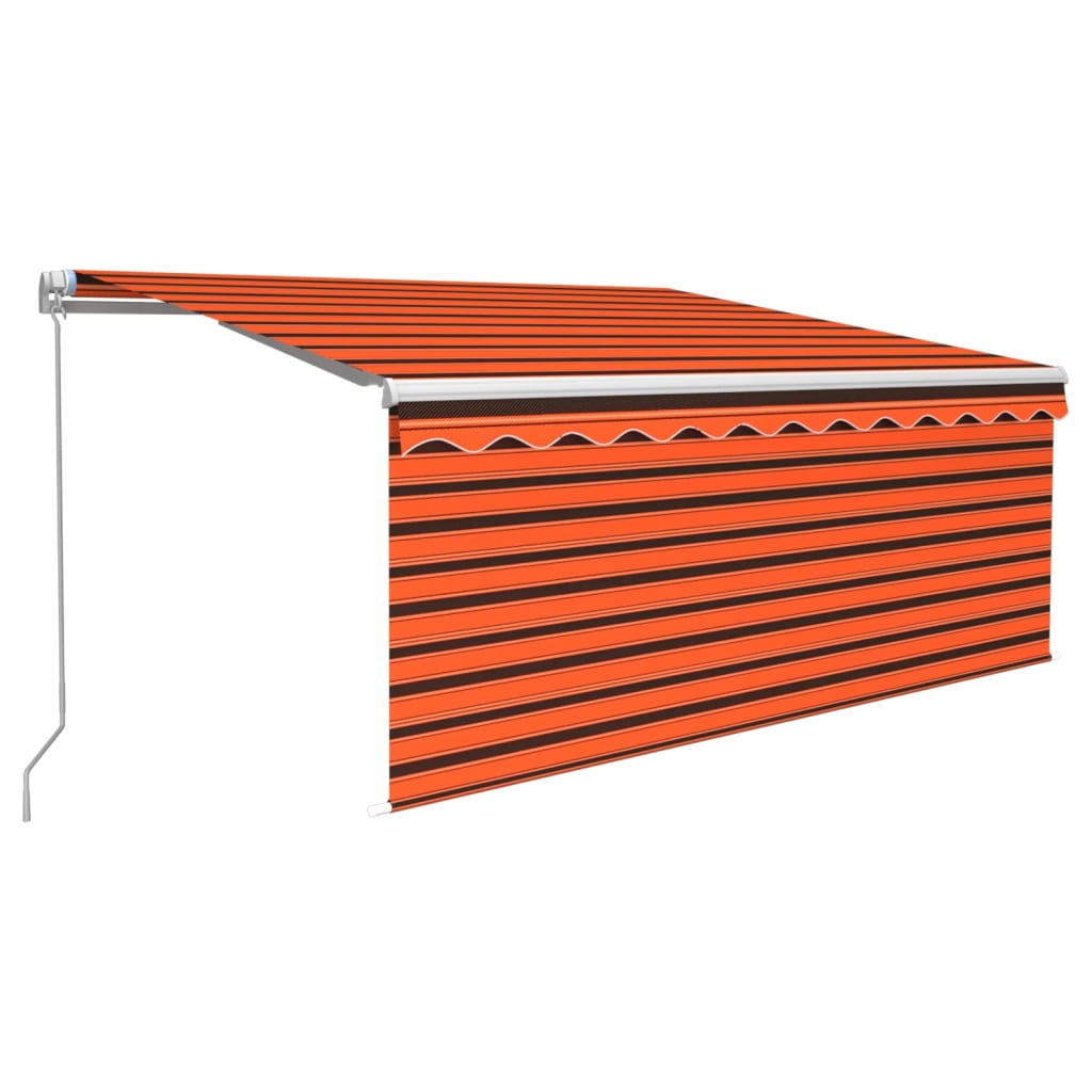 Vidaxl luifel handmatig uittrekbaar gordijn led 3x2,5 m oranje bruin