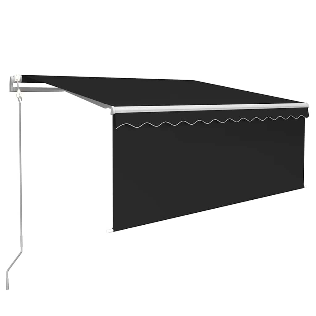 VidaXL Luifel met rolgordijn, LED en windsensor 3,5x2,5 m antraciet