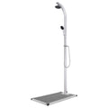 Vidaxl buitendouche met grijze basis 220 cm aluminium