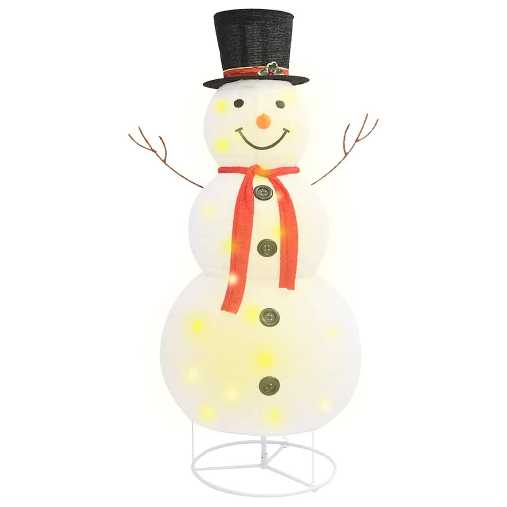 VidaXL Dekorativer Schneemann mit LED-Beleuchtung, 180 cm, Luxusstoff