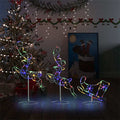 Vidaxl kerstdecoratie rendieren en slee 260x21x87 cm acryl meerkleurig