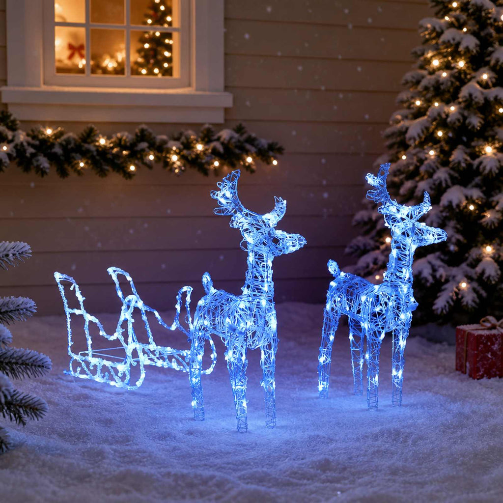 Vidaxl kerstversiering rendieren en slee 160 led's 130 cm acryl