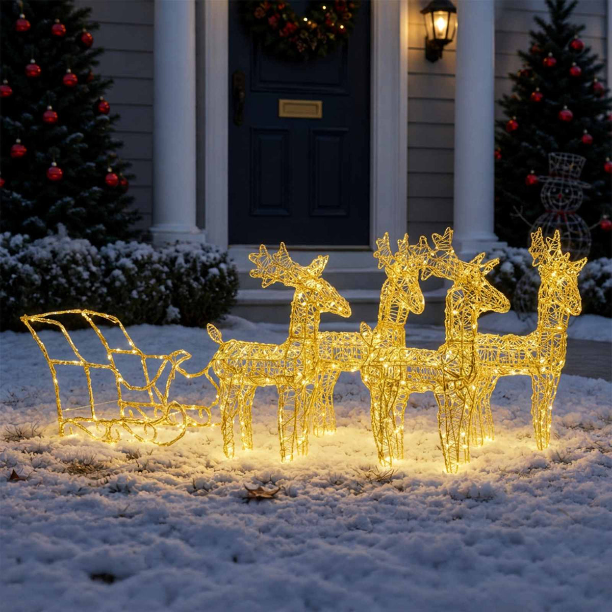 Vidaxl kerstdecoratie rendieren en slee 280x28x55 cm acryl