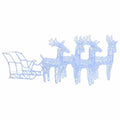 Vidaxl kerstdecoratie rendieren en slee 280x28x55 cm acryl