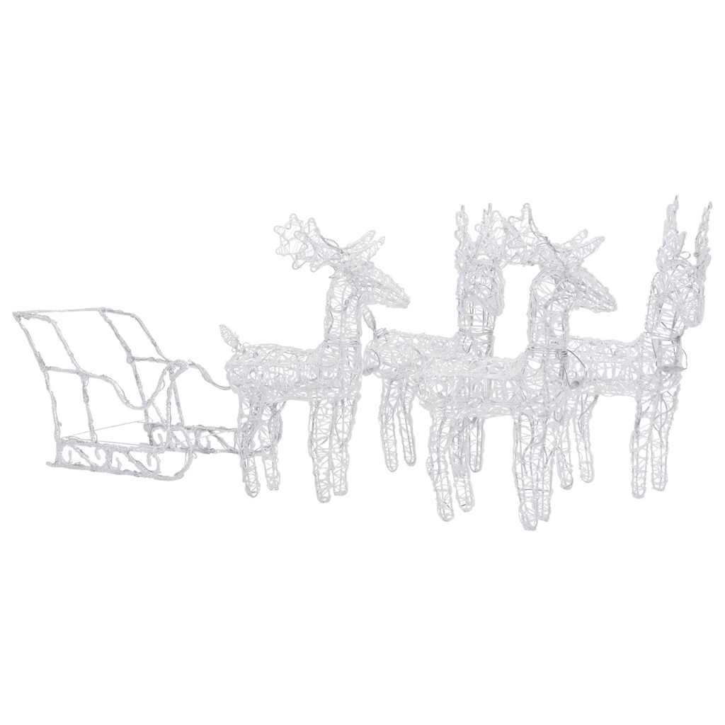 Vidaxl kerstdecoratie rendieren en slee 280x28x55 cm acryl