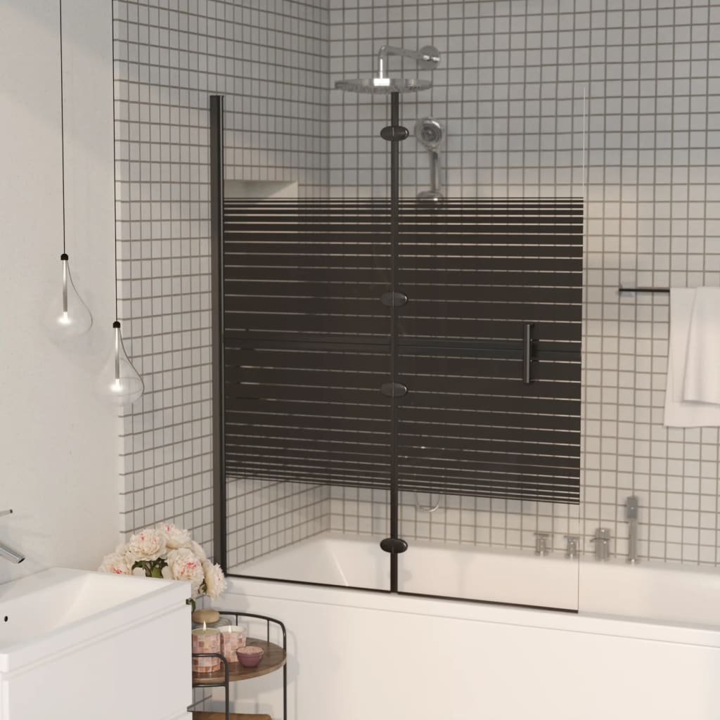 Vidaxx Duschgehäuse Schwester Klappstange 120 x 140 cm ESG Schwarz