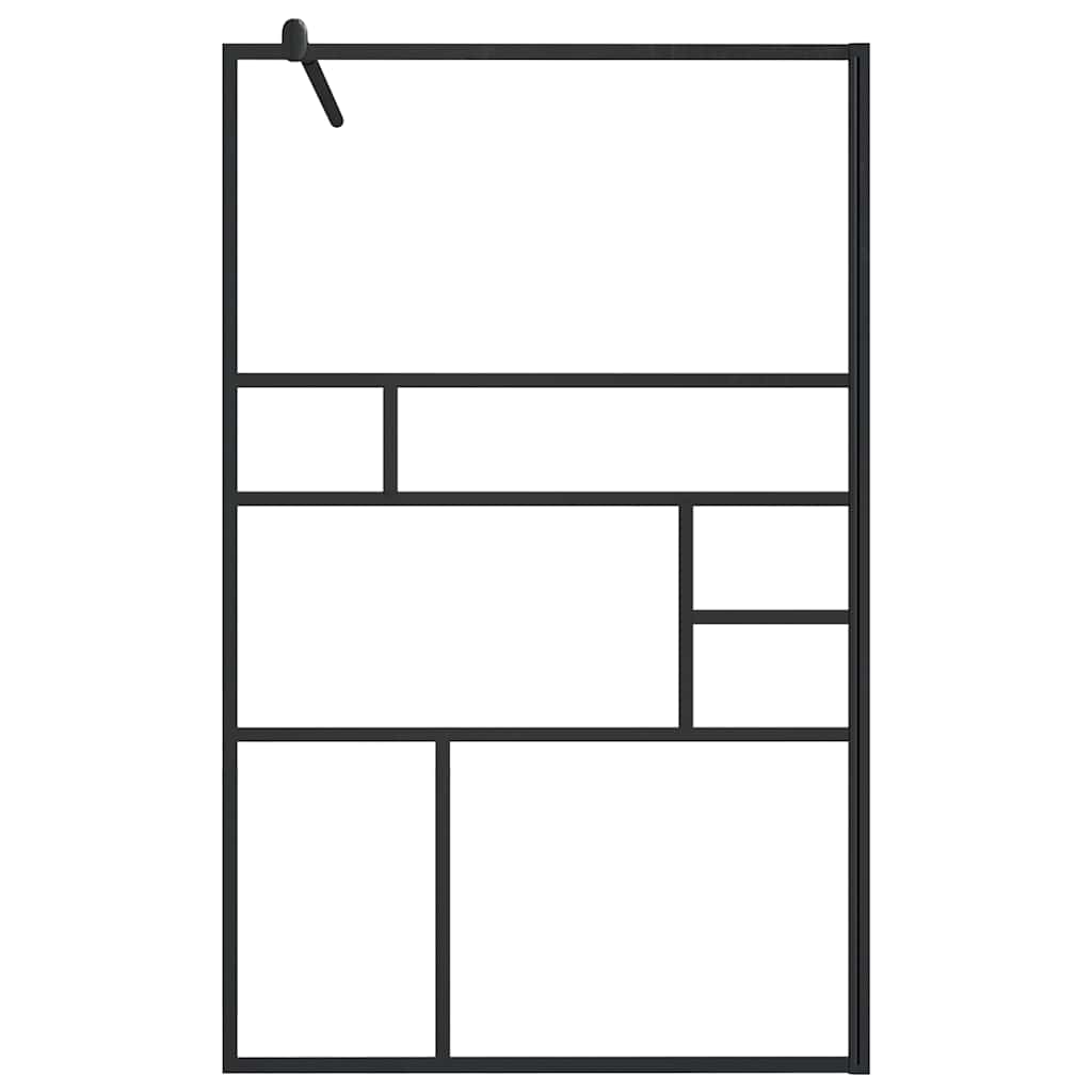 VidaXL Begehete Duschwand 100x195 cm ESG-Glas transparent und schwarz