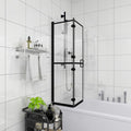 Vidaxl douchewand inklapbaar 80x140 cm esg zwart