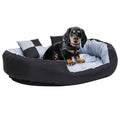 VidaXL Hundekissen, wendbar und waschbar, 110 x 80 x 23 cm, Grau und Schwarz