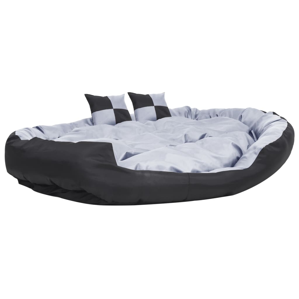 VIDAXL -Hund -Kissen Wende- und Waschstange 150 x 150 x 25 cm grau und schwarz