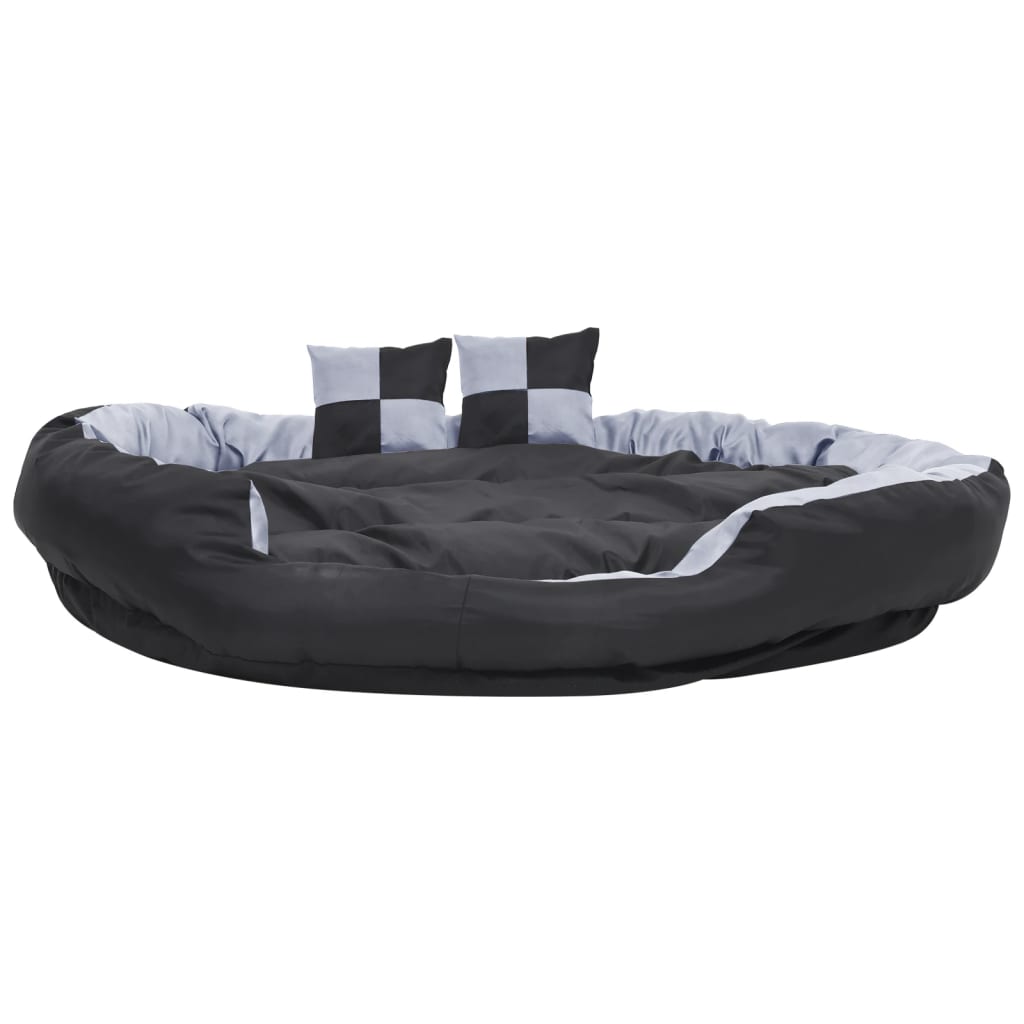 VIDAXL -Hund -Kissen Wende- und Waschstange 150 x 150 x 25 cm grau und schwarz