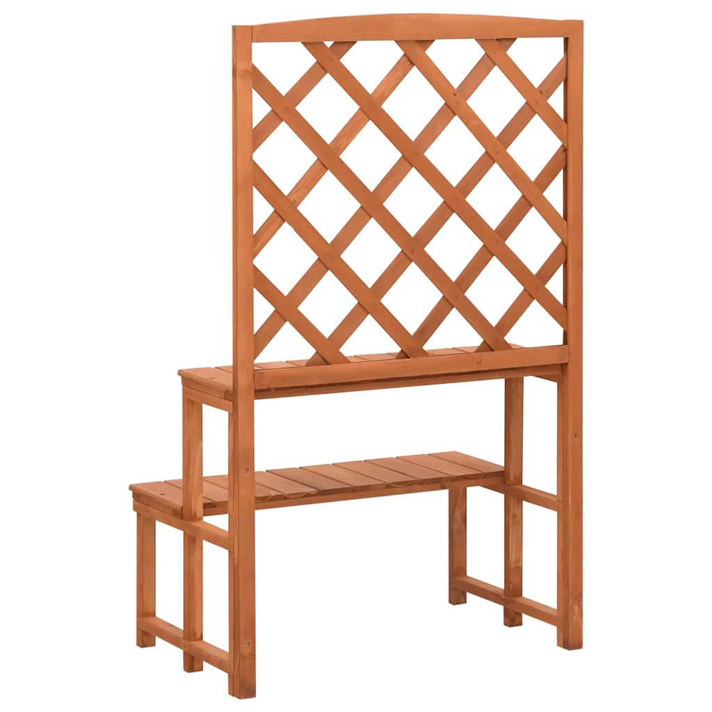 Vidaxl plantenrek met latwerk 70x42x115 cm massief vurenhout