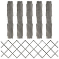 VidaXL Gartenspalier, 5-teilig, 180 x 60 cm, massives Kiefernholz, grau