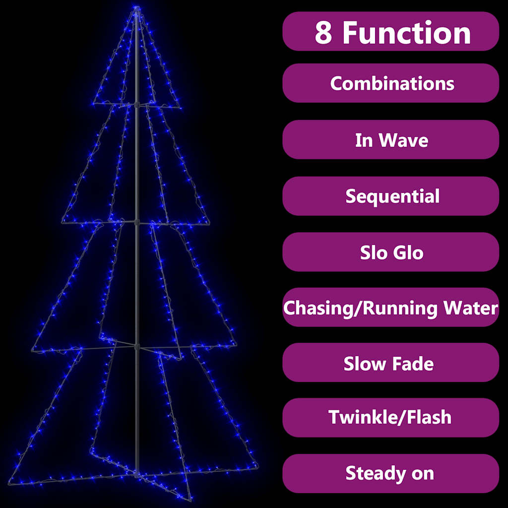 VidaXL Kegelkerstboom 360 LED's binnen en buiten 143x250 cm