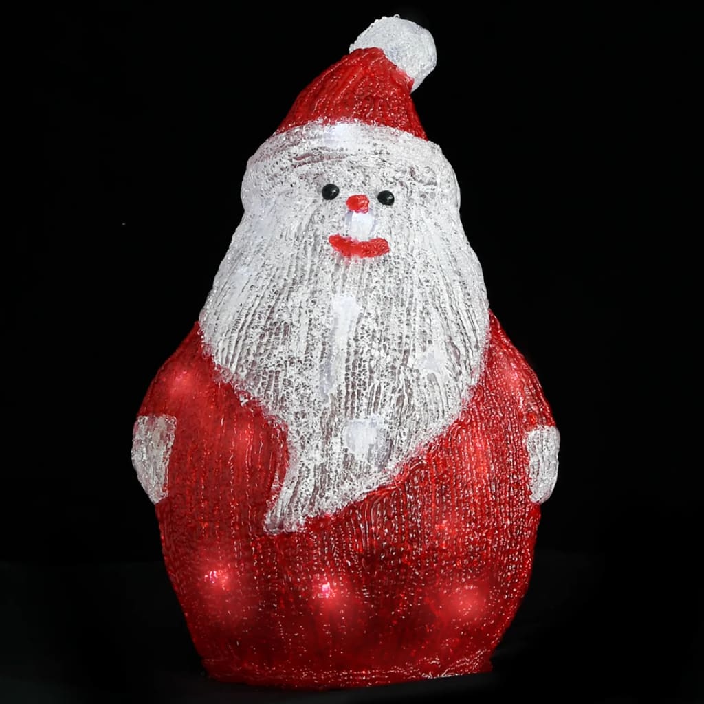 VidaXL Weihnachtsmannfigur mit LED-Beleuchtung, 28 cm, Acryl, für drinnen und draußen