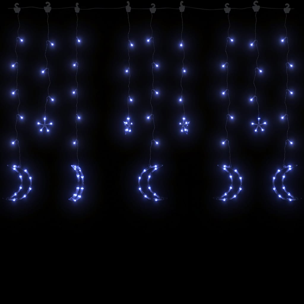 Vidaxl lichtslinger ster en maan afstandsbediening 138 led's blauw