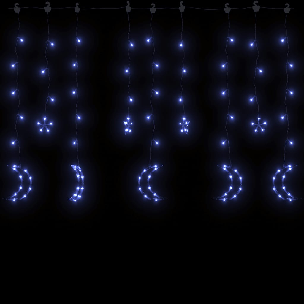 VidaXL Lichterkette mit Sternen und Monden, Fernbedienung, 345 LEDs, Blau
