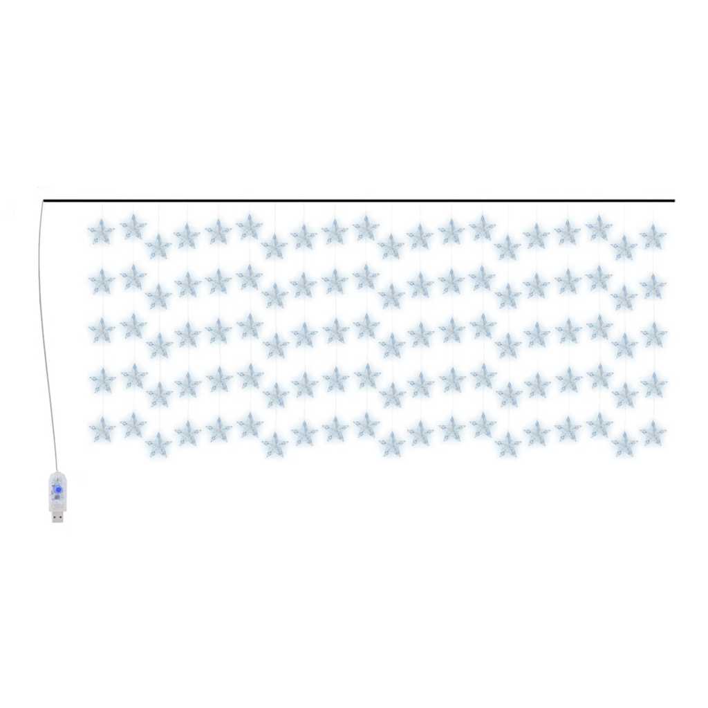 Vidaxl lichtsnoergordijn sterren met 500 led's en 8 functies blauw