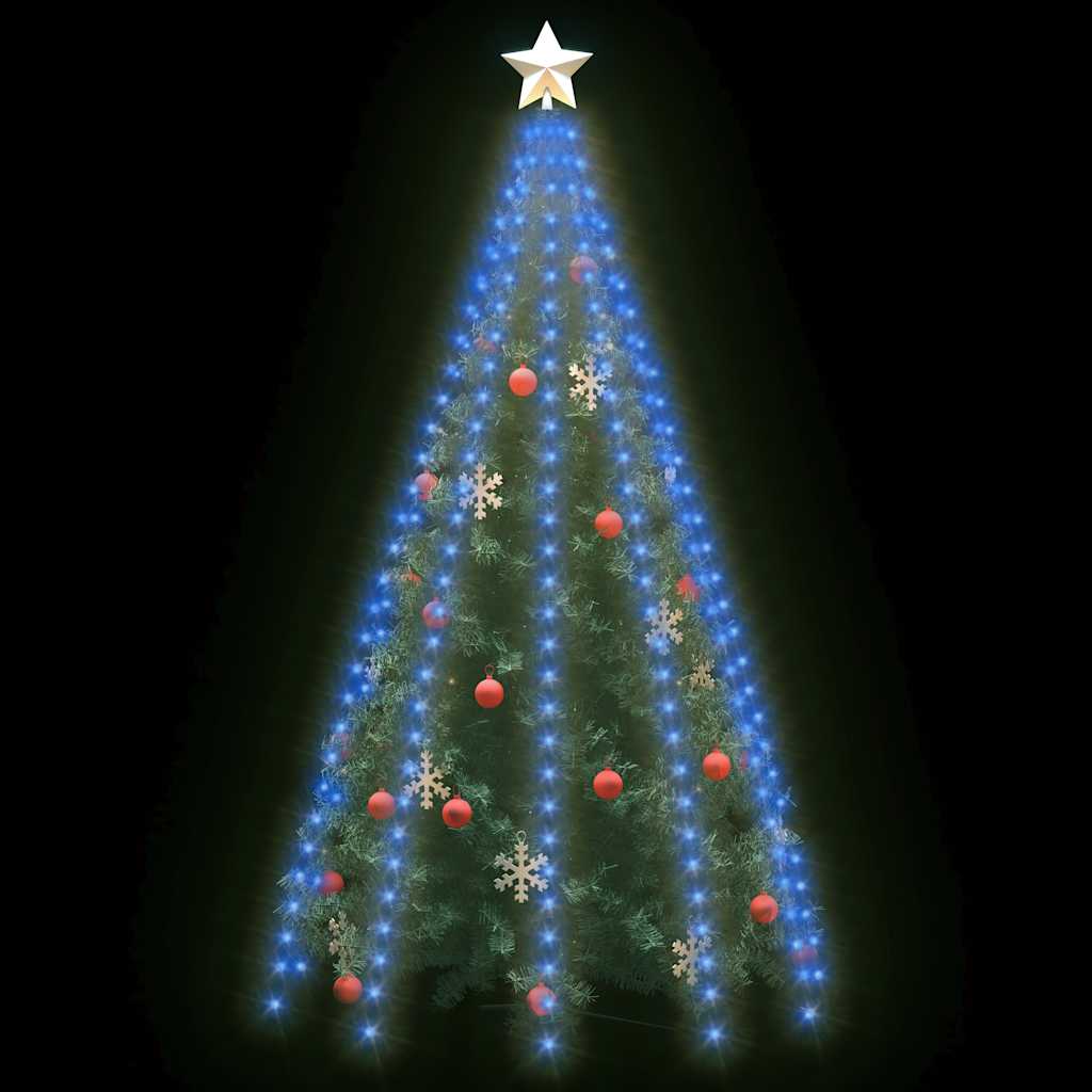 VidaXL Weihnachtsbaumbeleuchtung mit 300 LEDs, blaues Netz, 300 cm