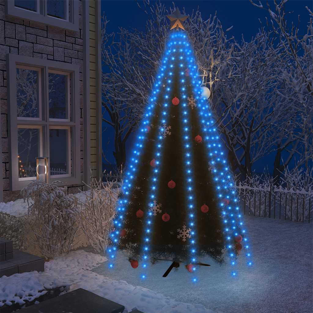 VidaXL Weihnachtsbaumbeleuchtung mit 300 LEDs, blaues Netz, 300 cm