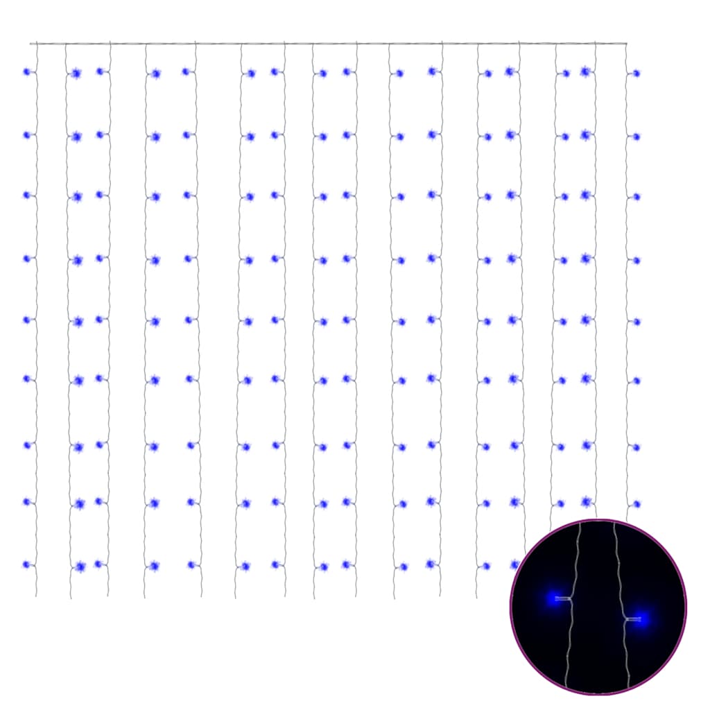 VidaXL Lichterkette mit 300 LEDs und 8 Funktionen, 3 x 3 m, Blau