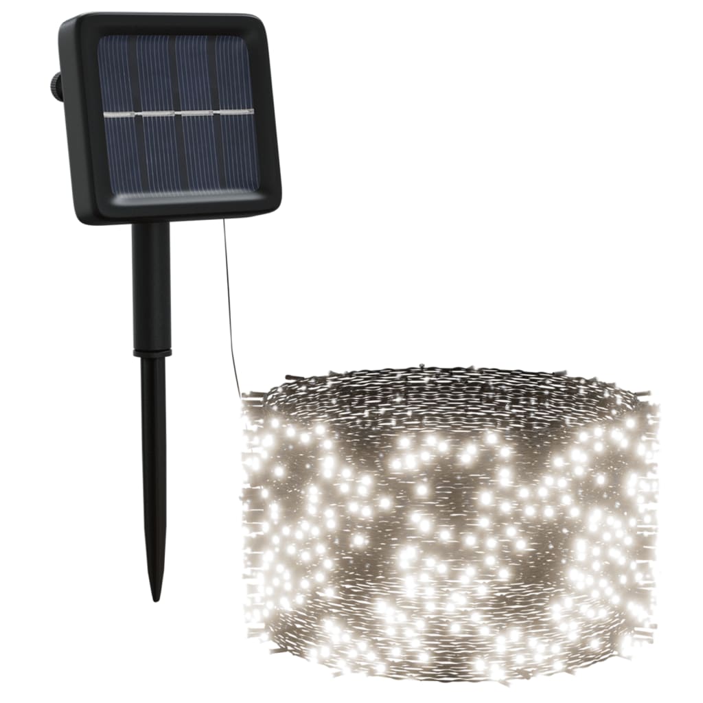 VidaXL 5er-Pack Lichterkette mit 200 LEDs, solarbetrieben, für den Innen- und Außenbereich, kaltweiß