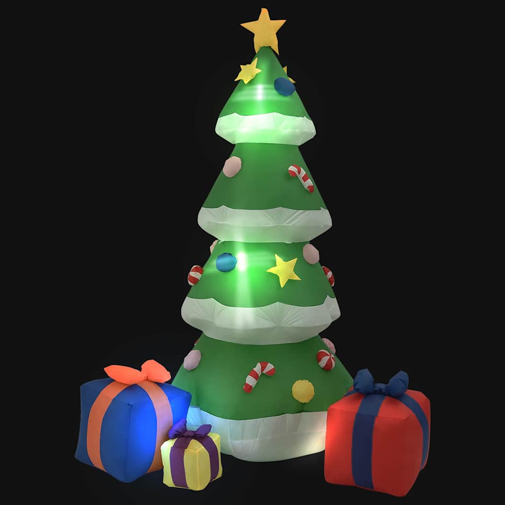 VidaXL aufblasbarer Weihnachtsbaum mit LED-Beleuchtung, 240 cm, für drinnen und draußen