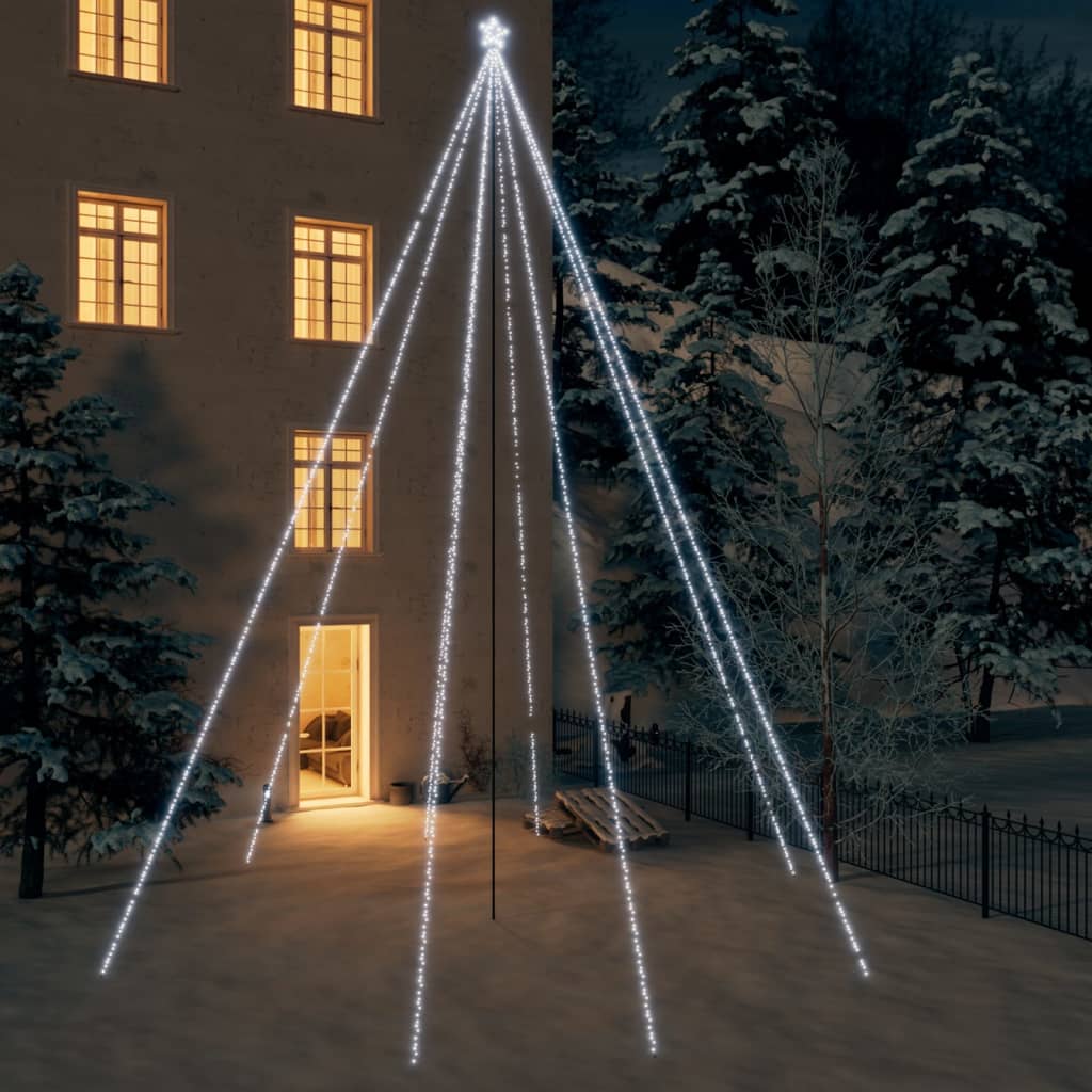 Vidaxl -LED -Weihnachtsbaum in 1300 LEDs weiß weiß 8 m