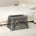 VidaXL Babybox mit Matratze Leinen dunkelgrau