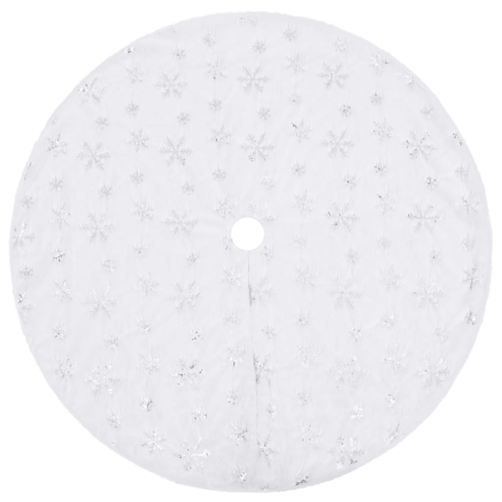 VidaXL Weihnachtsbaumdecke Luxus 90 cm Kunstfell weiß