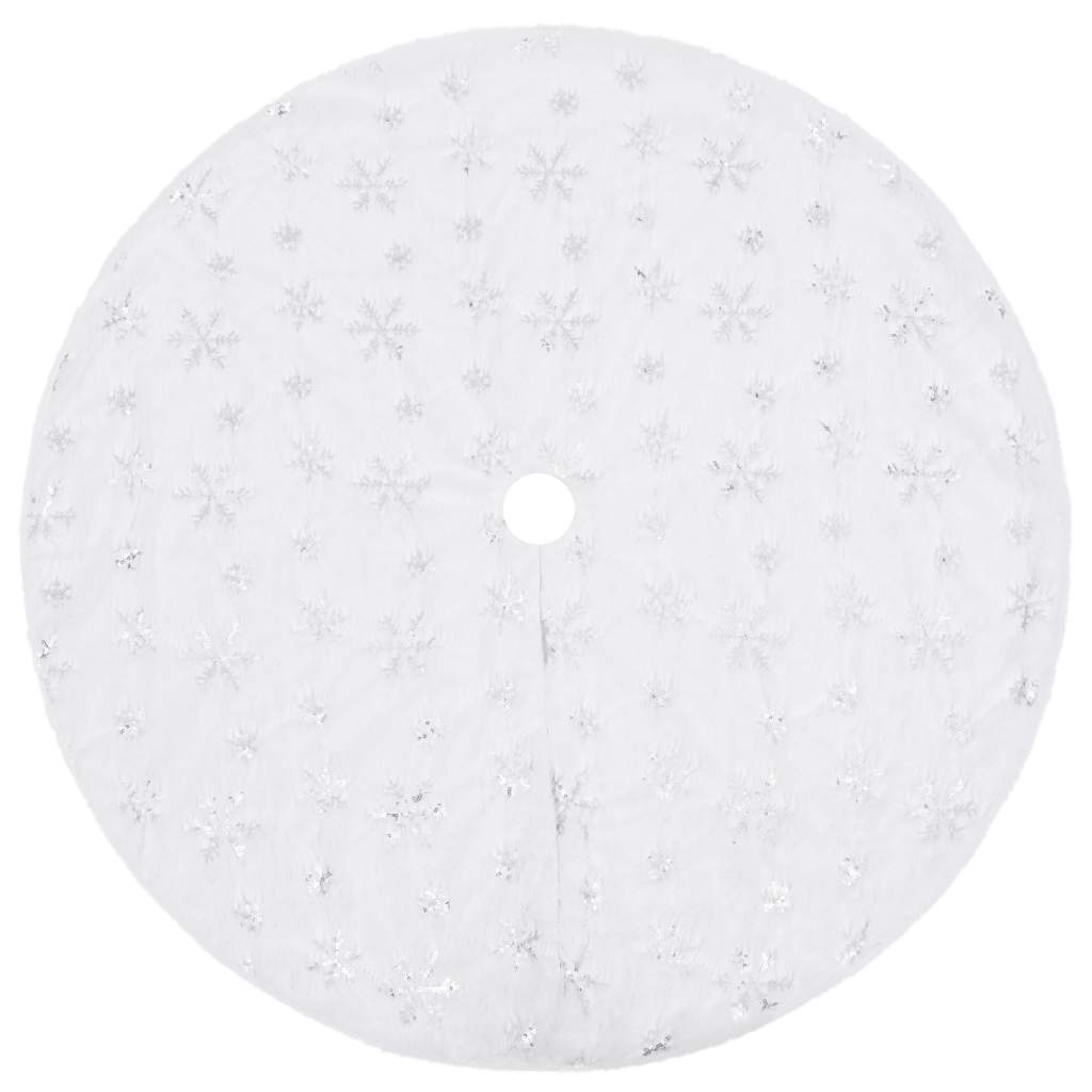Vidaxl luxe kerstboomrok wit 90 cm imitatiebont