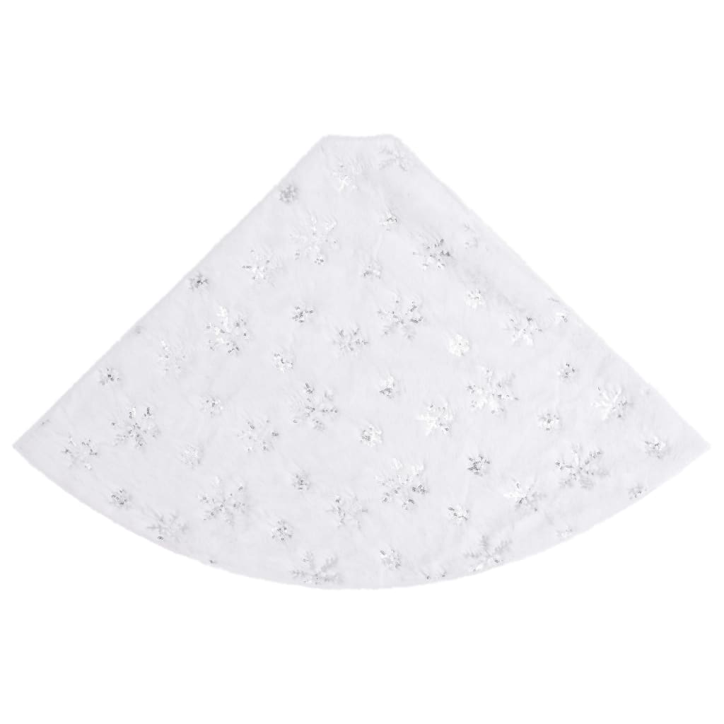 VidaXL Weihnachtsbaumdecke Luxus 90 cm Kunstfell weiß