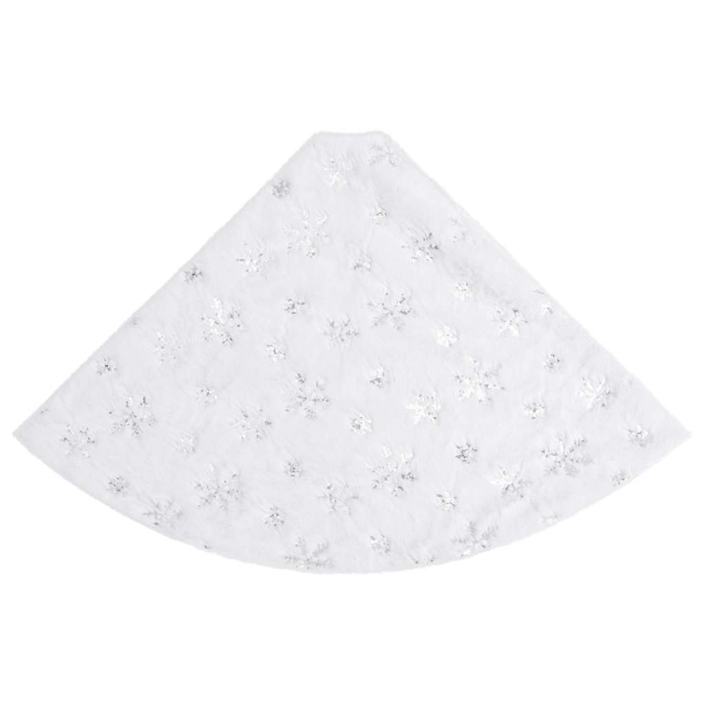 Vidaxl luxe kerstboomrok wit 90 cm imitatiebont