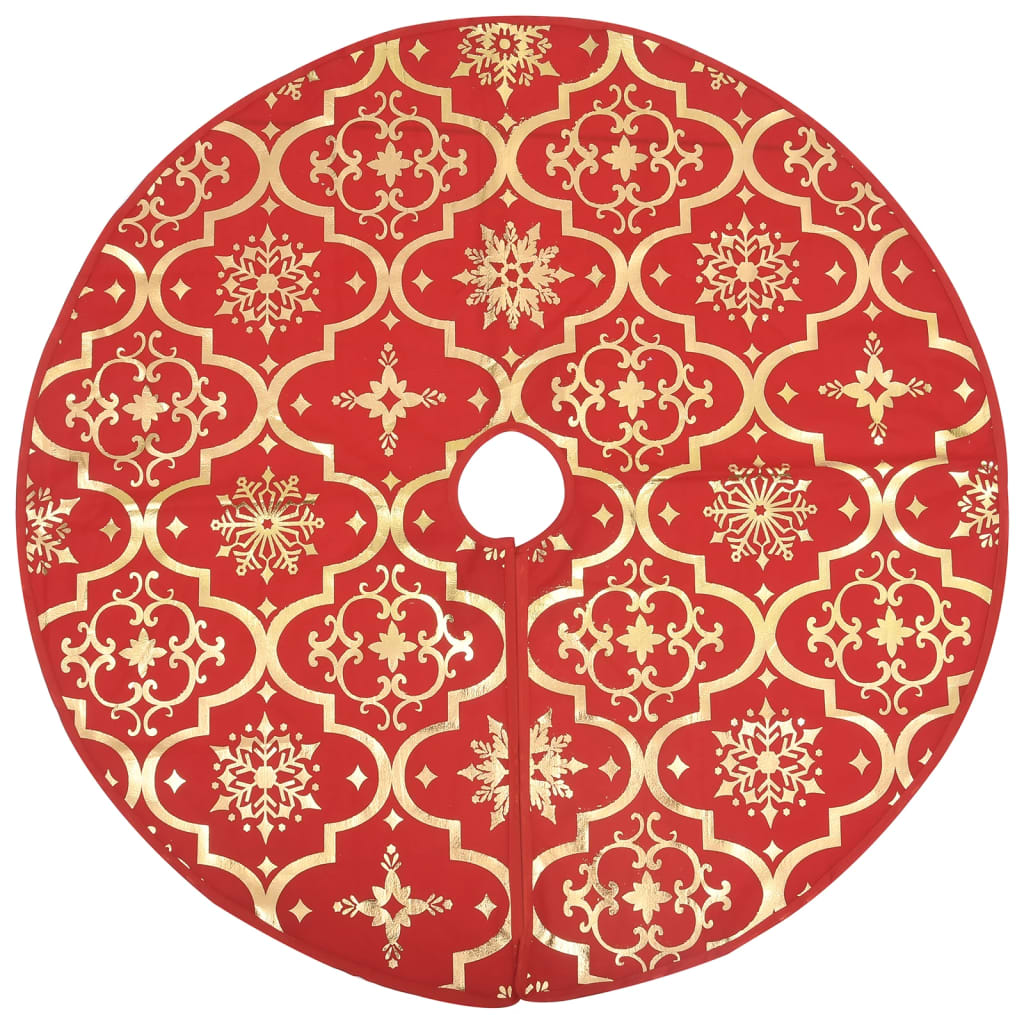 VidaXL Luxus-Weihnachtsbaumdecke mit Überwurf, 122 cm, roter Stoff