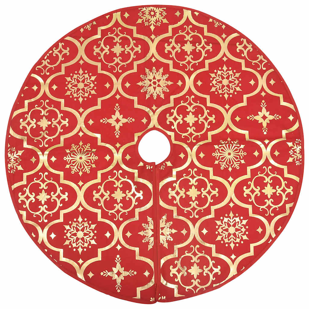 Vidaxl luxe kerstboomrok met sok rood 150 cm stof