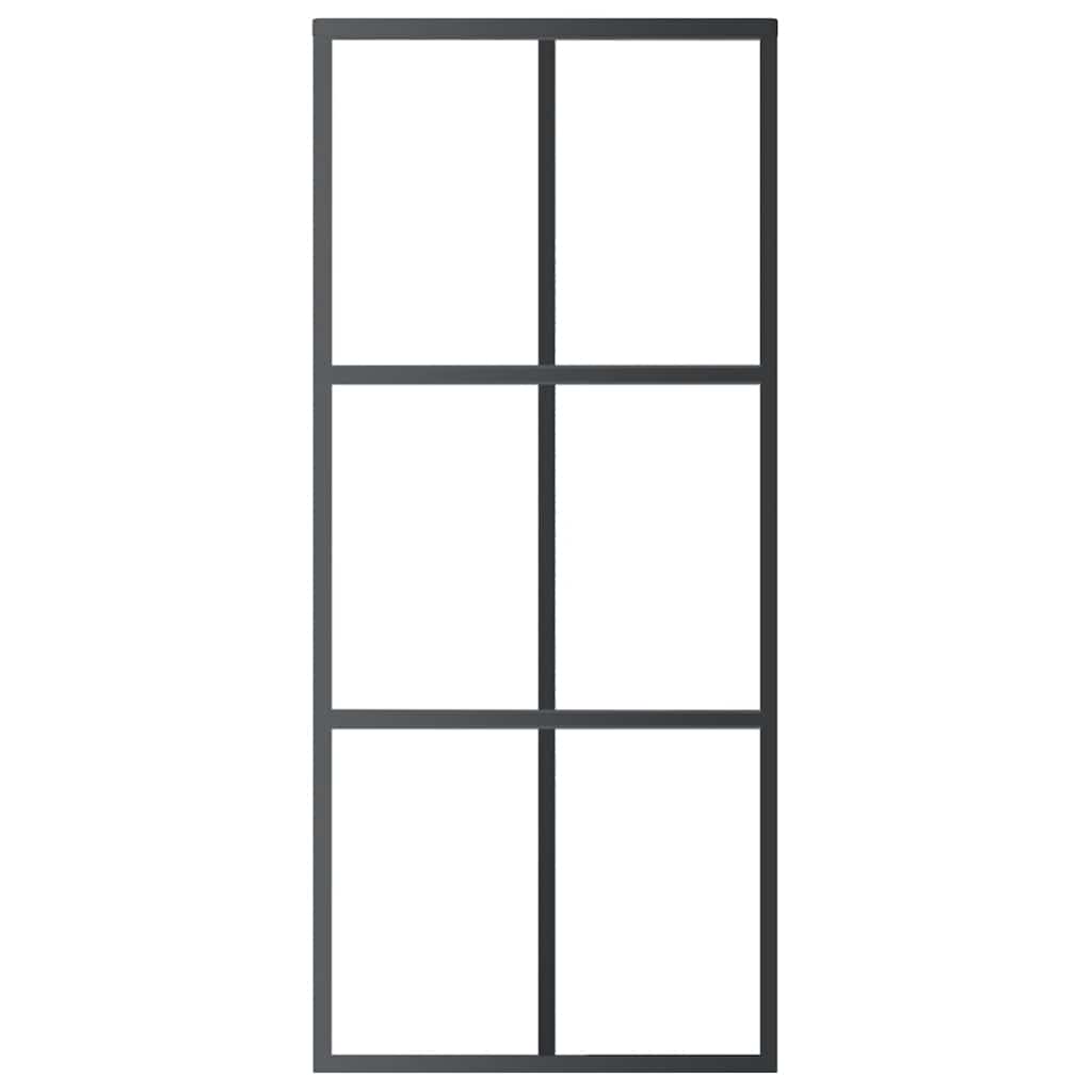 Vidaxl schuifdeur 90x205 cm esg-glas en aluminium zwart