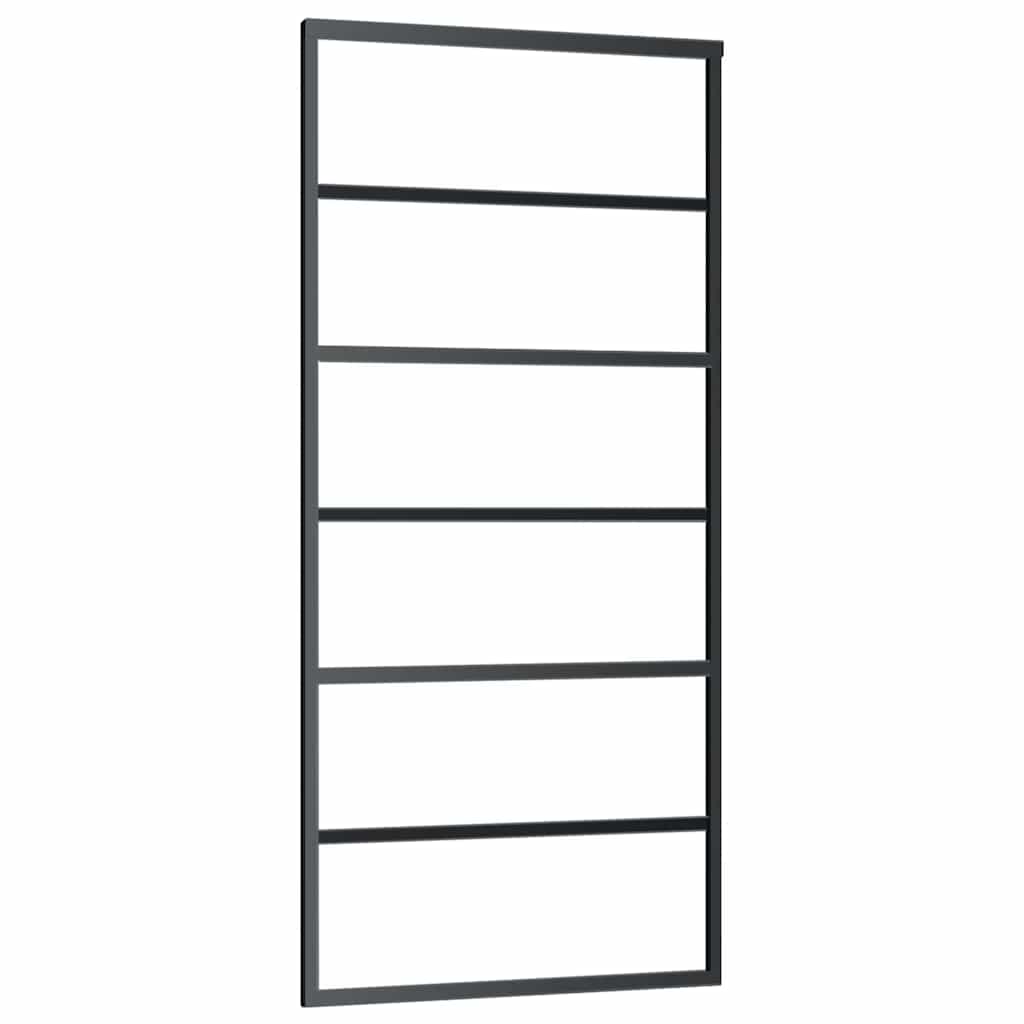 Vidaxl schuifdeur 90x205 cm esg-glas en aluminium zwart