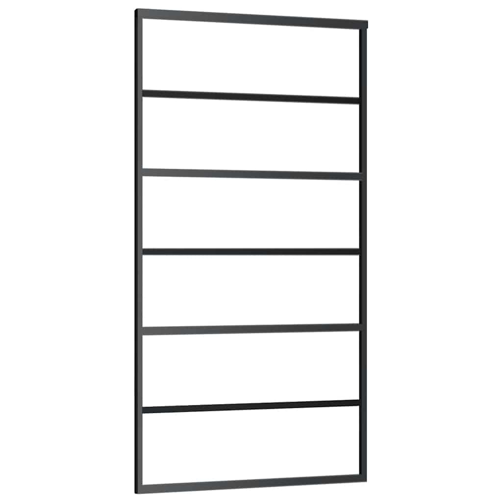 Vidaxx Schiebetür 102x205 cm ESG -Glas und Aluminium Schwarz