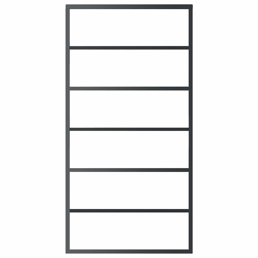 Vidaxx Schiebetür 102x205 cm ESG -Glas und Aluminium Schwarz