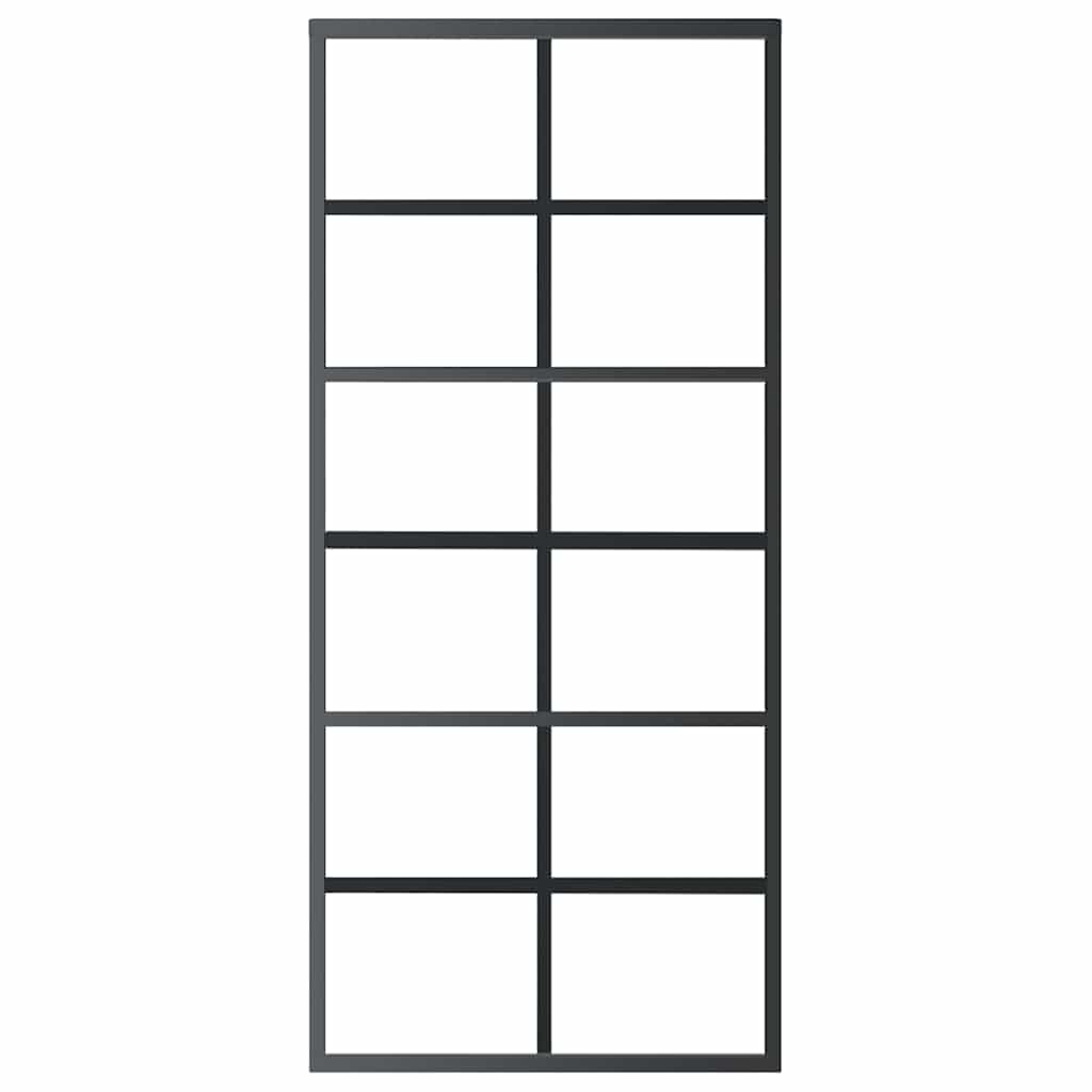 Vidaxl schuifdeur 90x205 cm esg-glas en aluminium zwart