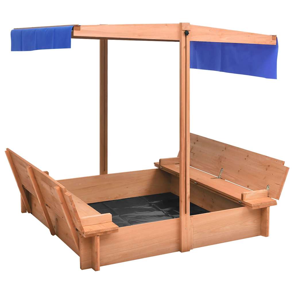 VidaXL Sandkasten mit Dach 112x112x112 cm Kiefernholz