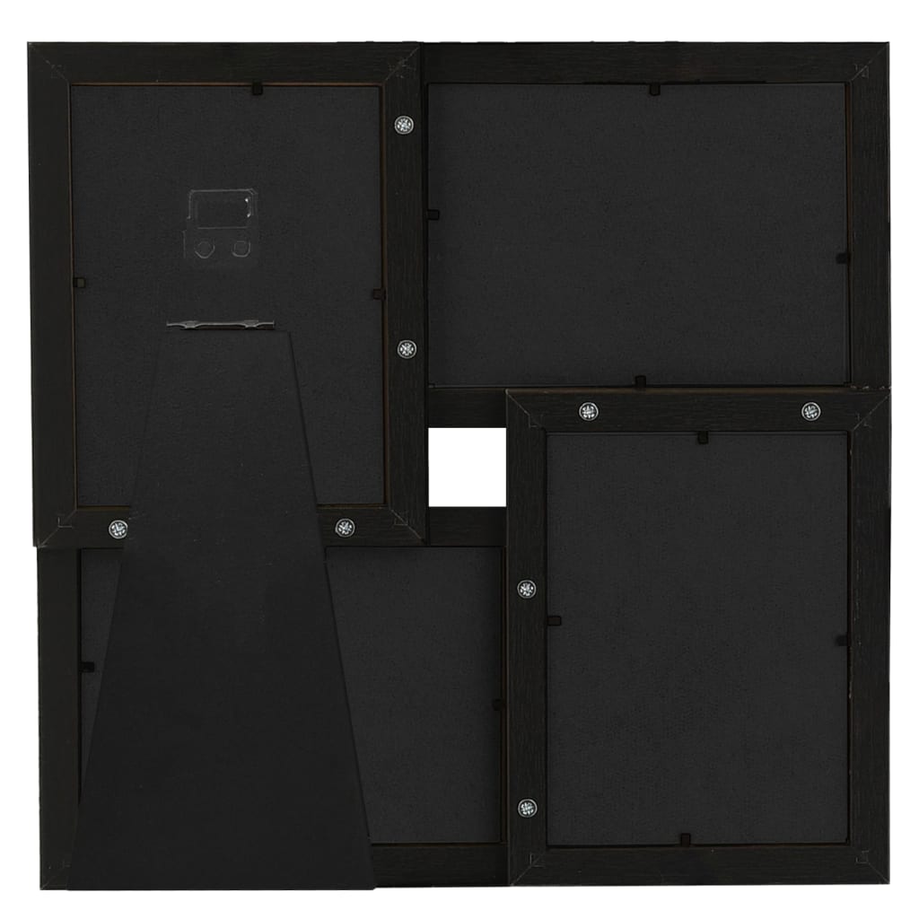 VidaXL Bilderrahmen für 4 Fotos (10x15 cm), MDF, Schwarz