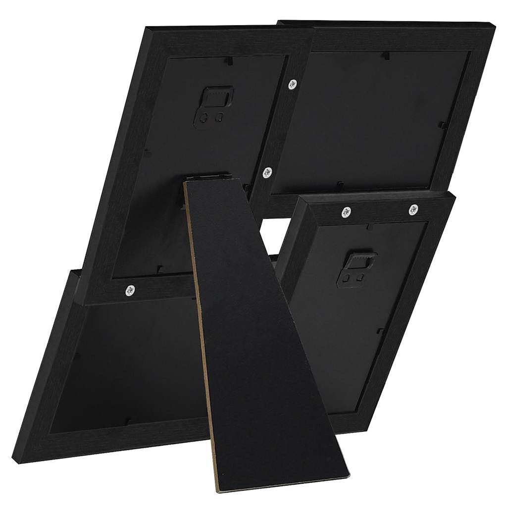 Vidaxl fotolijst voor 4x(10x15 cm) foto mdf zwart