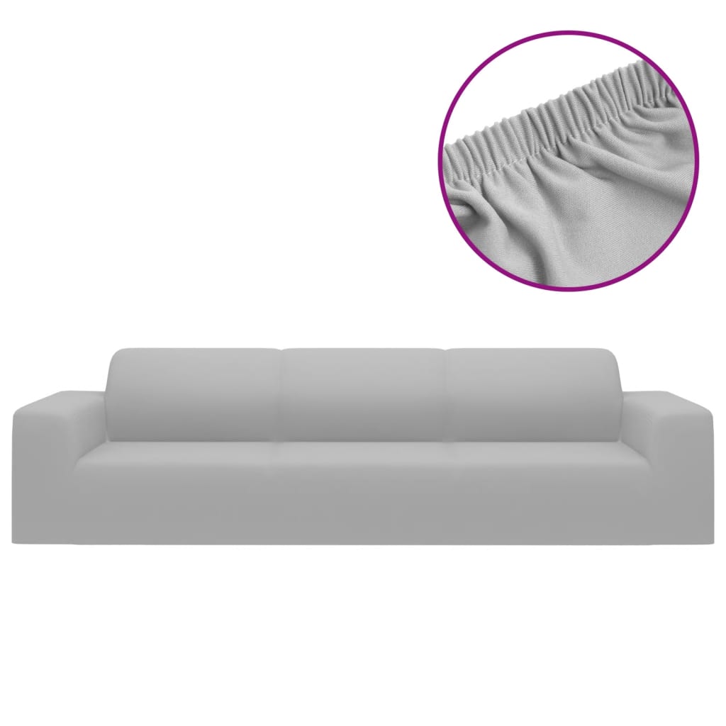 VidaXL Viersitzer-Sofabezug aus Stretch-Polyester-Jersey, Grau