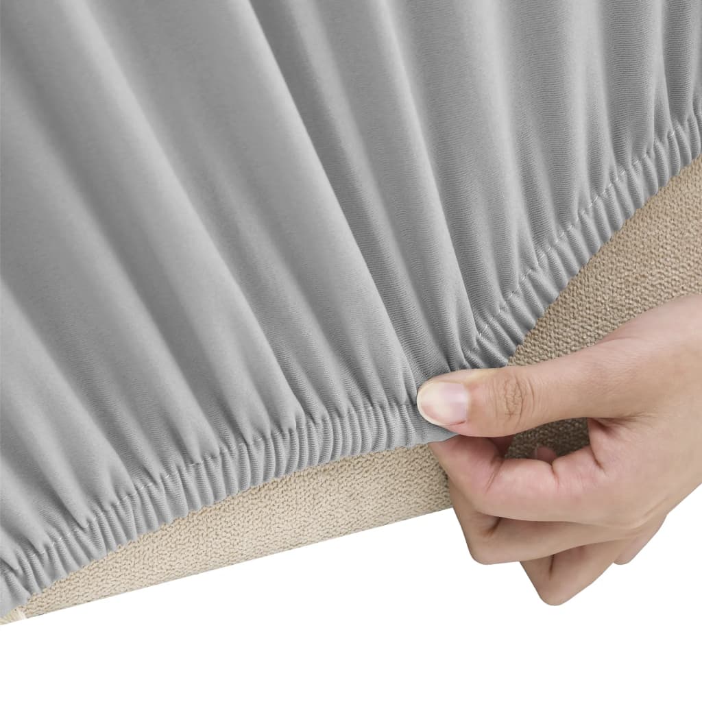VidaXL Viersitzer-Sofabezug aus Stretch-Polyester-Jersey, Grau