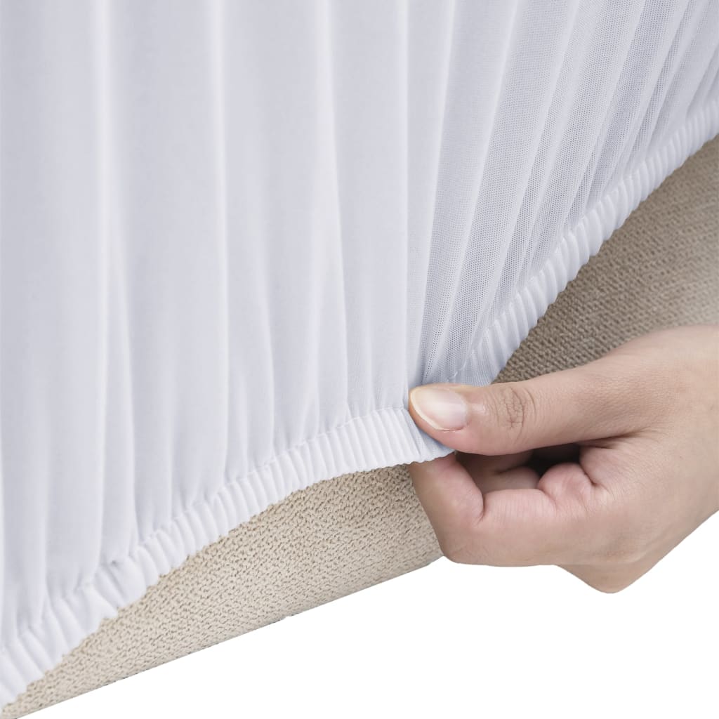 VidaXL Dreisitzer-Sofabezug aus Stretch-Polyester-Jersey, weiß